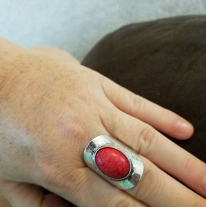 Red stone ring